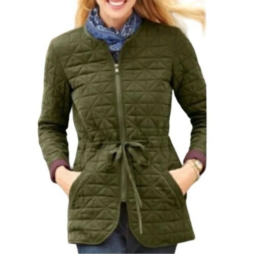 Signature light quilted jacket green size XL fall